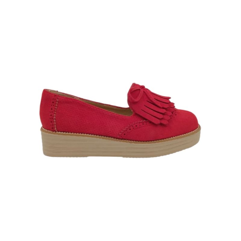 HERIEL - Zapato Rojo Gamuza Mujer