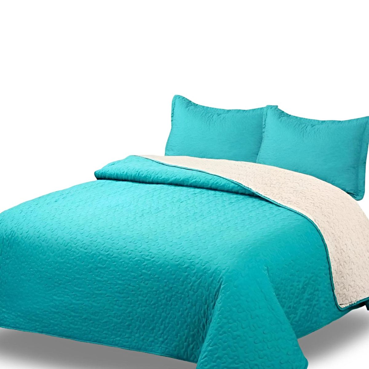 GENERICO - COBERTOR COLCHA QUILT SHERPA OTOÑO INVIERNO PLAZA Y MEDIA