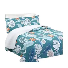 GENERICO - COBERTOR COLCHA QUILT SHERPA OTOÑO INVIERNO PLAZA Y MEDIA