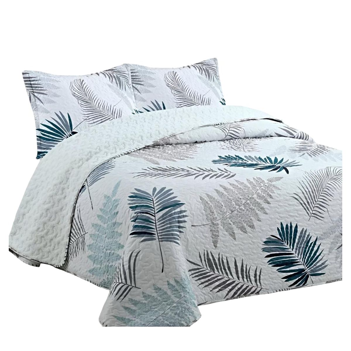 GENERICO - COBERTOR COLCHA QUILT SHERPA OTOÑO INVIERNO 2 PLAZAS
