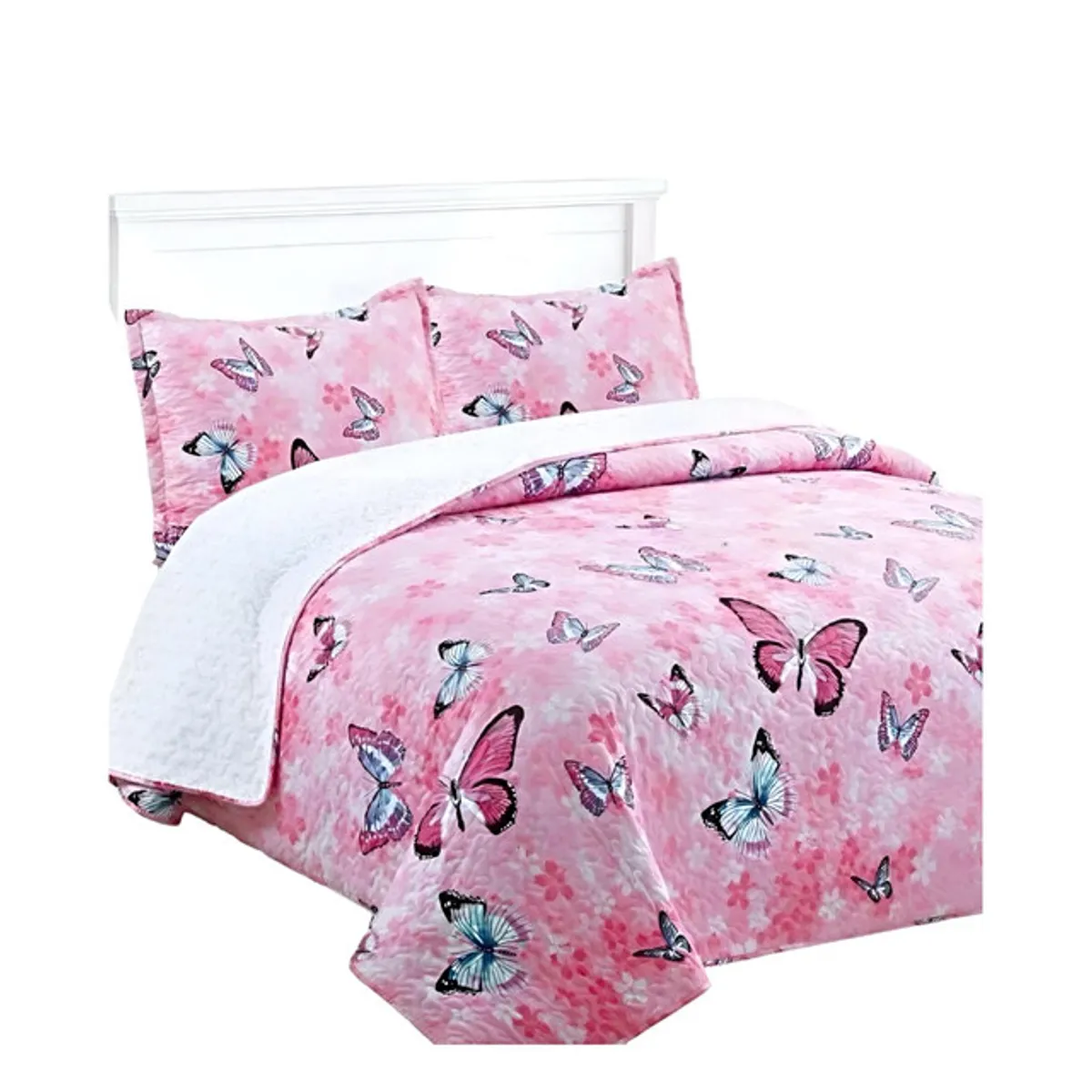 GENERICO - COBERTOR COLCHA QUILT SHERPA OTOÑO INVIERNO 2 PLAZAS