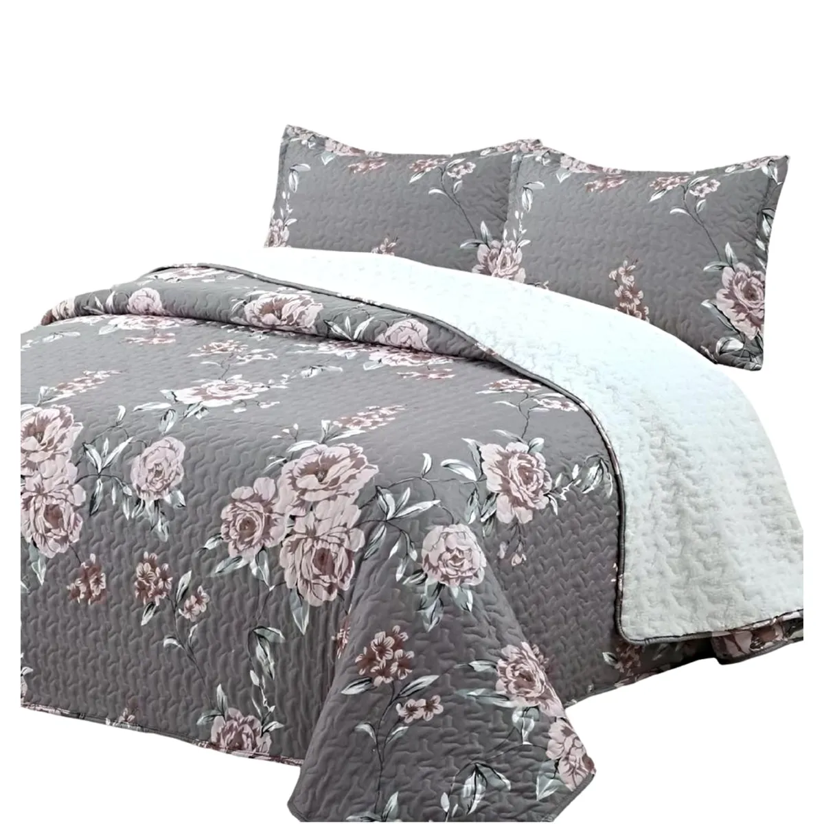 GENERICO - COBERTOR COLCHA QUILT SHERPA KING MEDIDA 230X250 cm