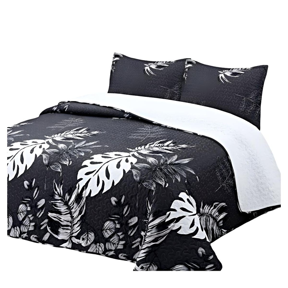 GENERICO - COBERTOR COLCHA QUILT SHERPA KING MEDIDA 230X250 cm