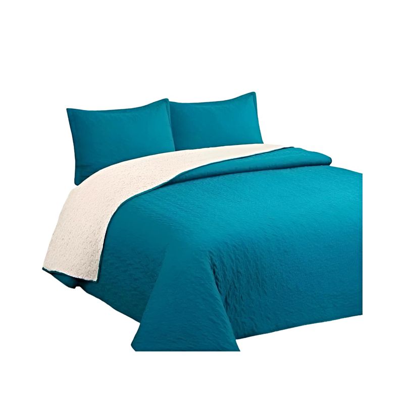 GENERICO - COBERTOR COLCHA QUILT SHERPA KING MEDIDA 230X250 cm