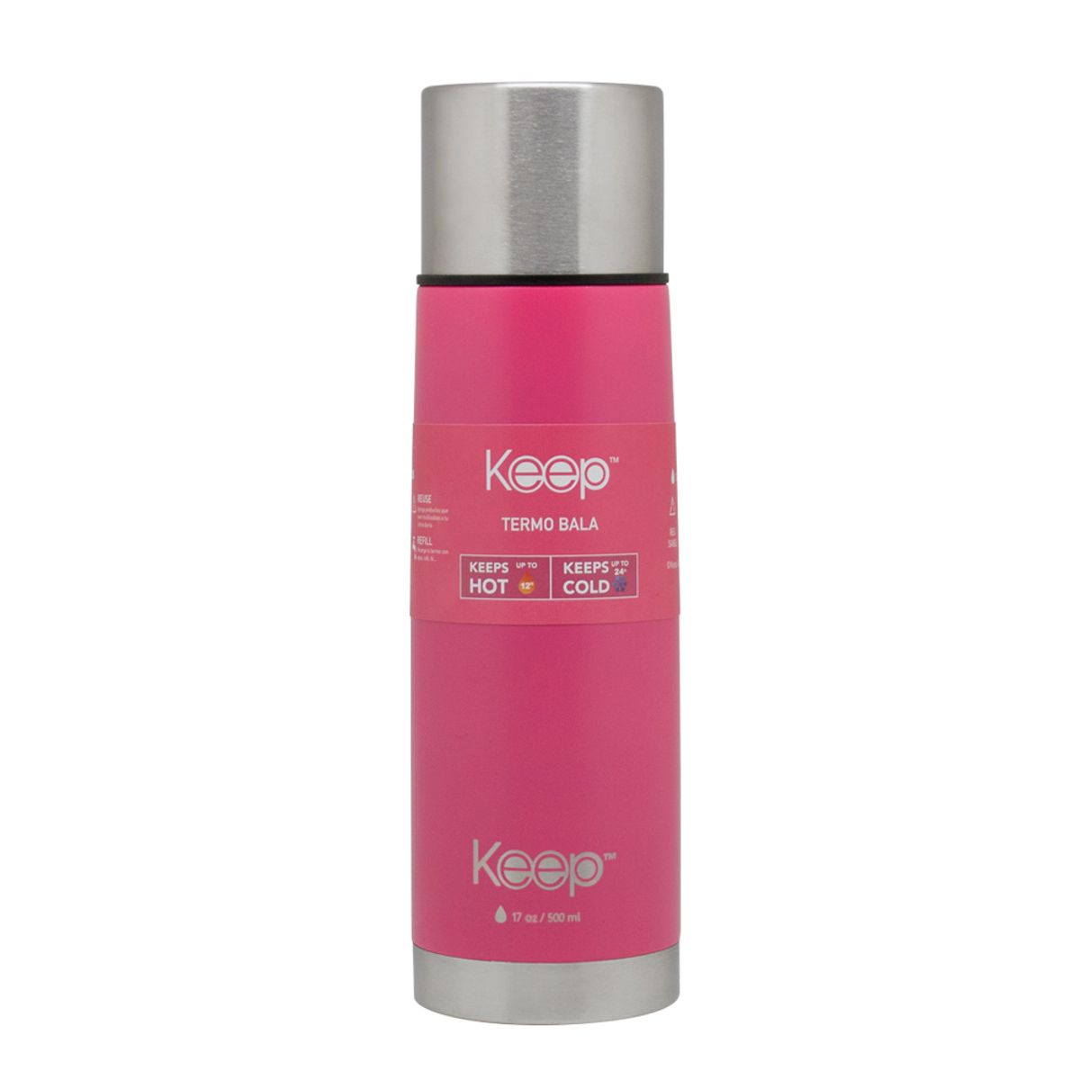 KEEP - Termo Bala 05L Rubber keep ROSADO
