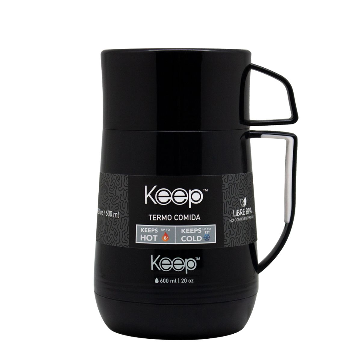 KEEP - Termo Comida PP 600ml keep -NEGRO