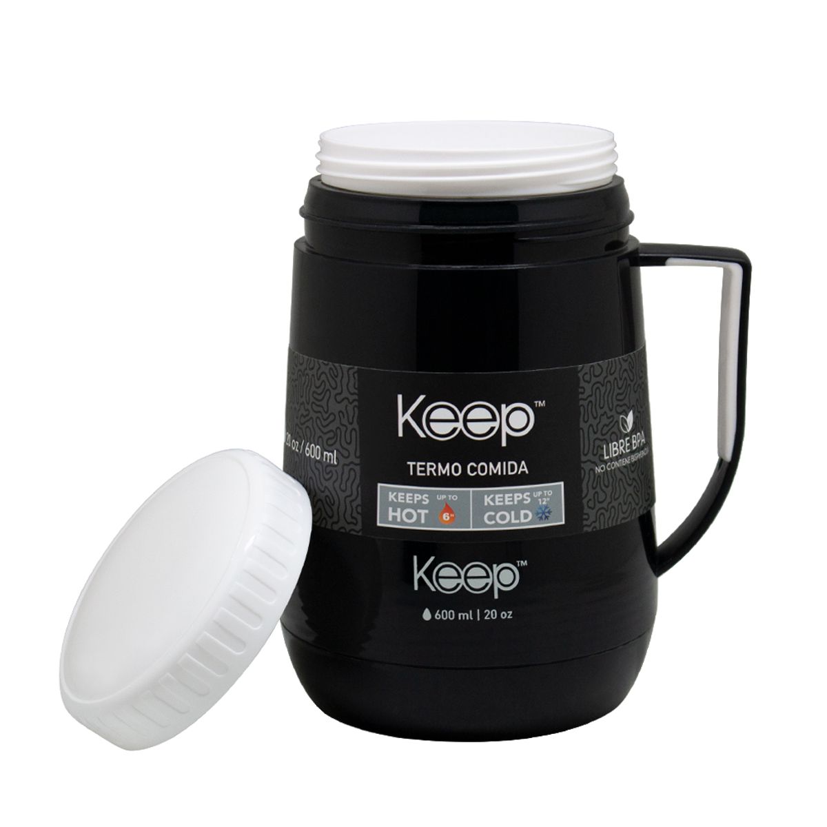 KEEP - Termo Comida PP 600ml keep -NEGRO