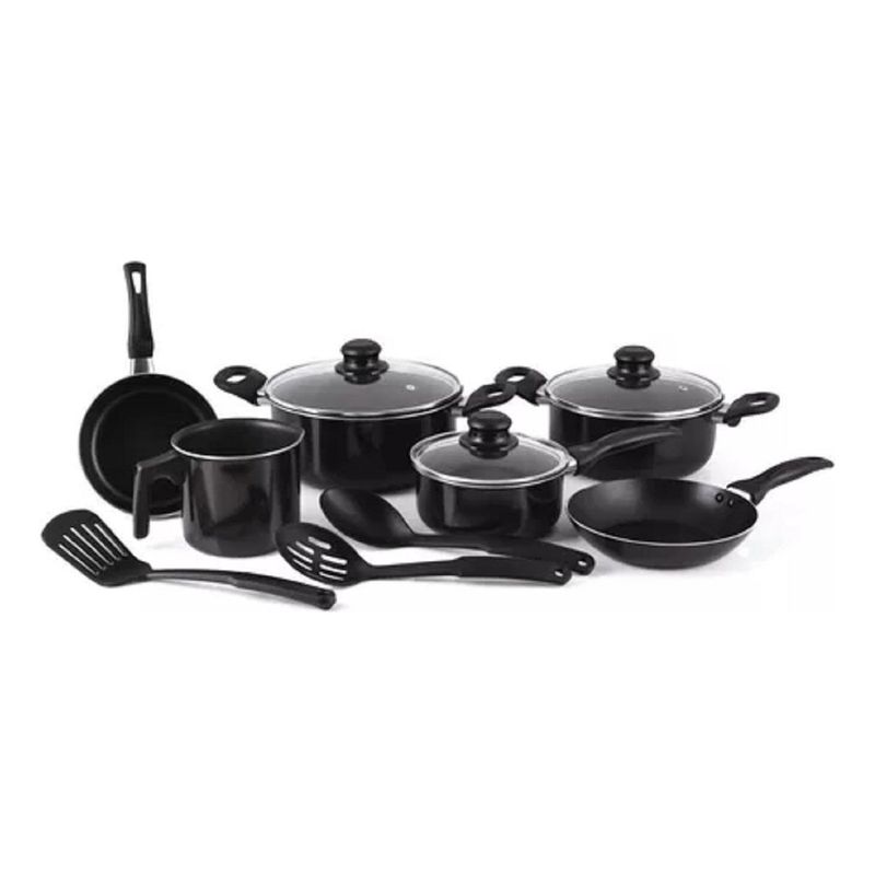 BEGONIA - Bateria Cocina 12 Piezas Begônia Teflon Antiadherente Plata