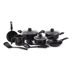 BEGONIA - Bateria Cocina 12 Piezas Begônia Teflon Antiadherente Plata