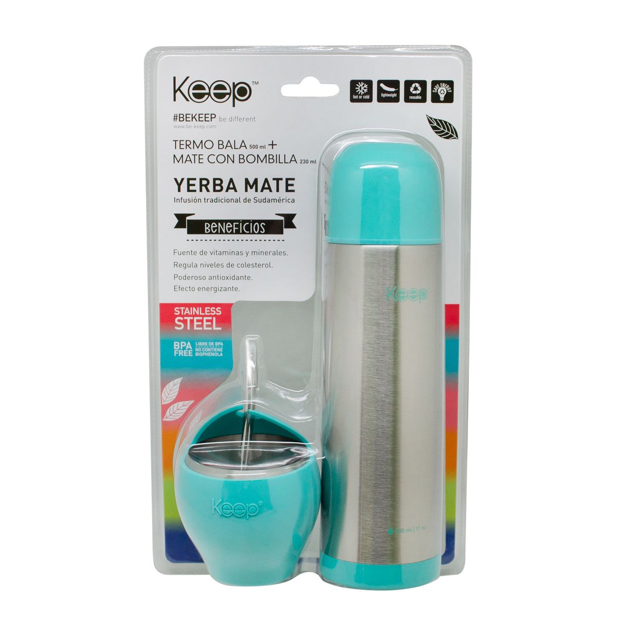 KEEP - Set Mate + Termo Bala keep - Celeste