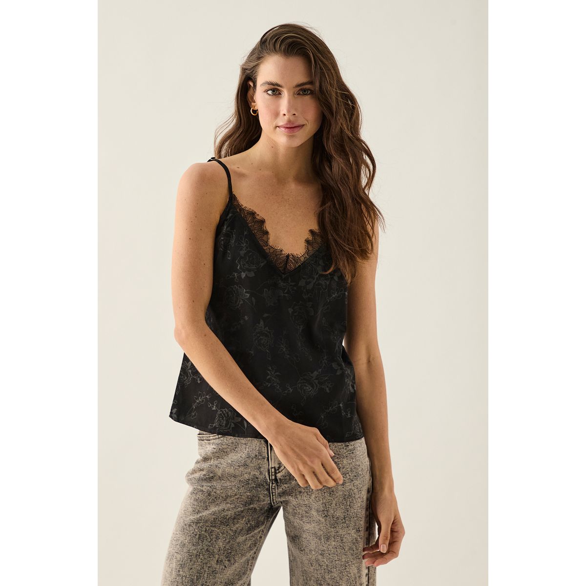 ASH - Blusa Sin Mangas Negro Mujer Ash