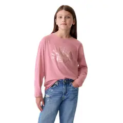 GAP - Polera Athletic Logo Manga Larga Niña Rosa
