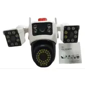GENERICO - Camara De Seguridad Exterior Triple Lente Baliza app Yoosee + Memoria 64gb