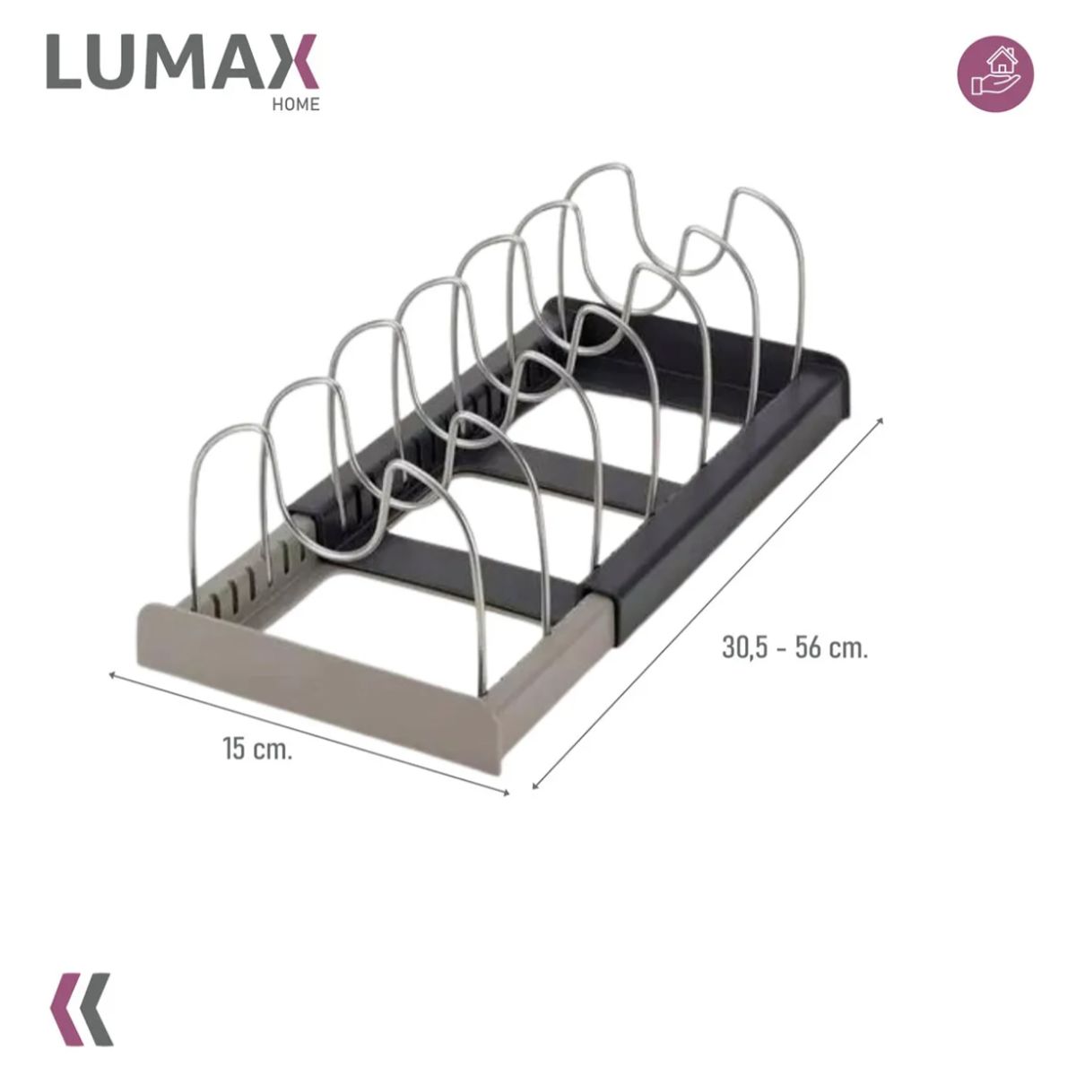 MOMO - Rack Organizador De Ollas Expandible Menaje Tablas Tapas X L Color Negro