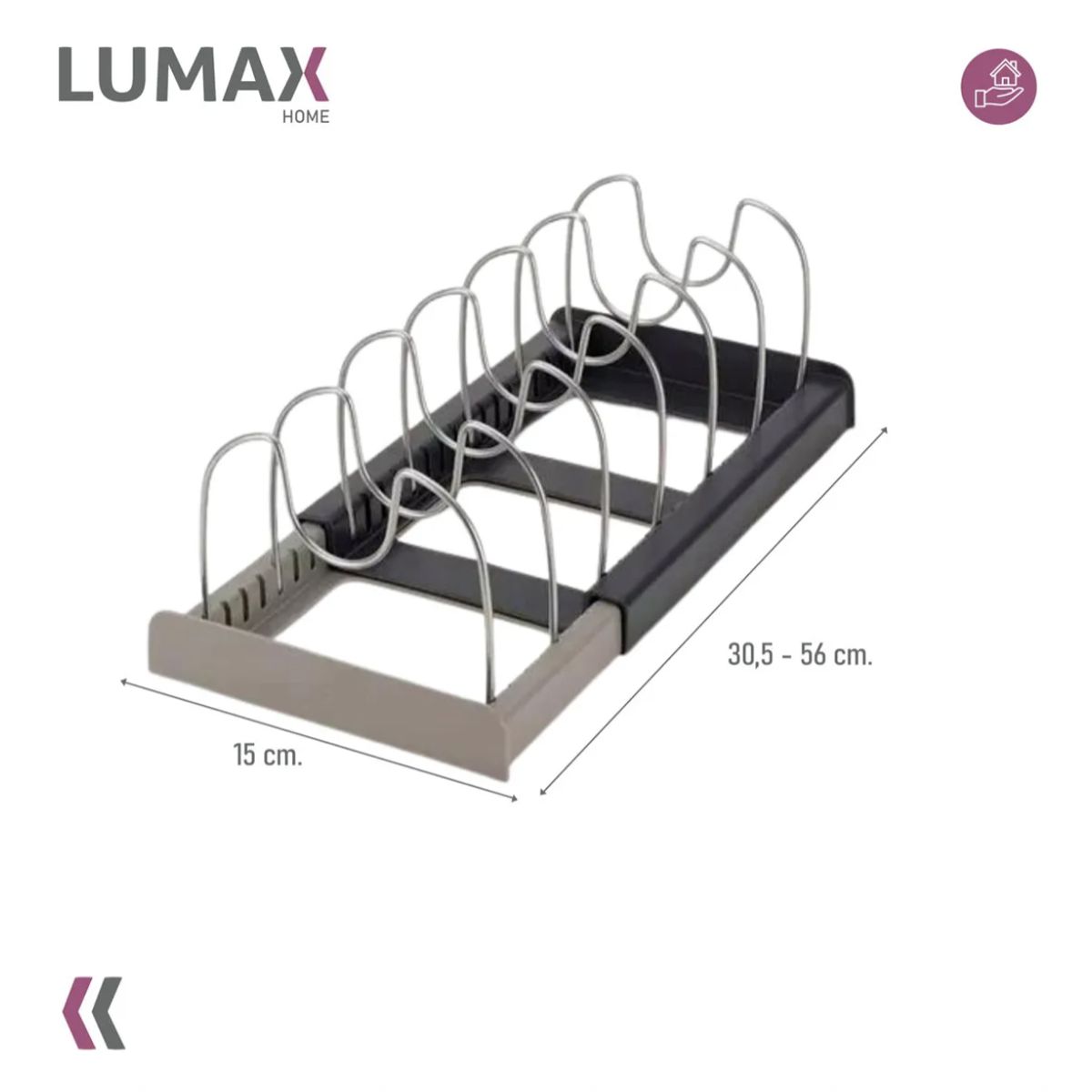 MOMO - Rack Organizador De Ollas Expandible Menaje Tablas Tapas X L Color Negro