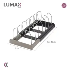 MOMO - Rack Organizador De Ollas Expandible Menaje Tablas Tapas X L Color Negro