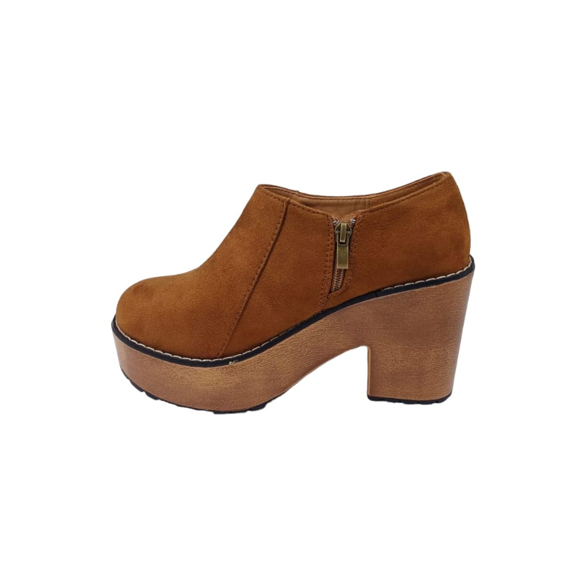 HERIEL - Zapato Café Gamuza Plataforma