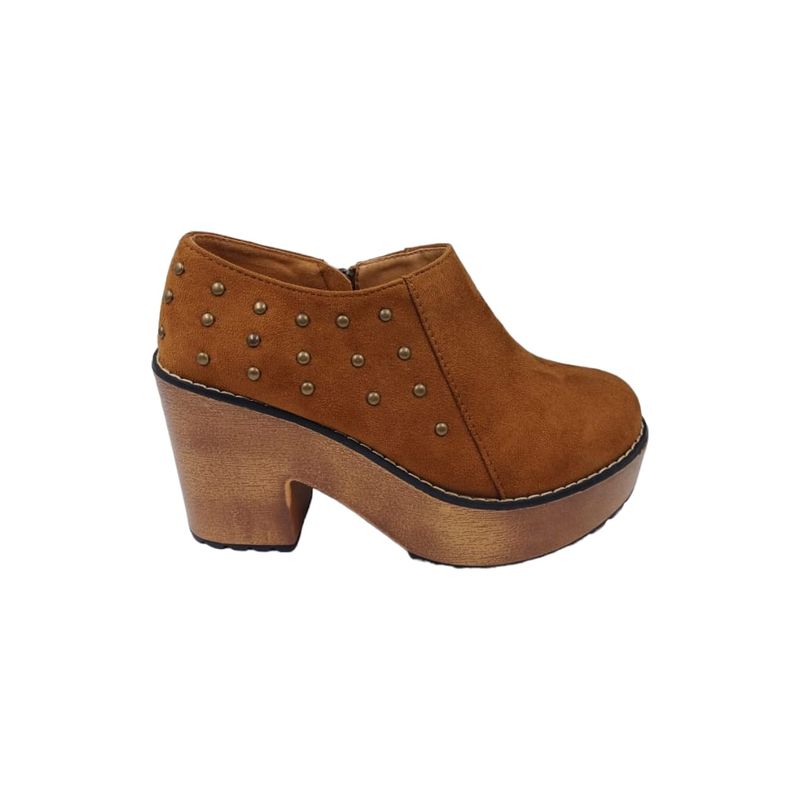 HERIEL - Zapato Café Gamuza Plataforma.