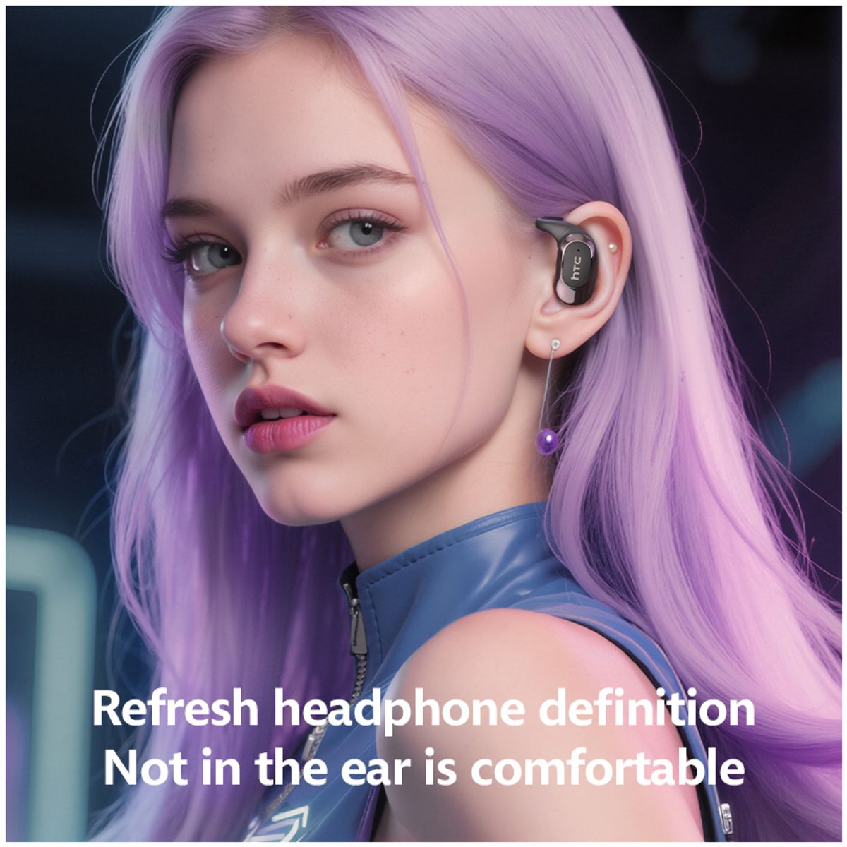 HTC - Audifonos Bluetooth inalámbricos HTC NE17 Negro