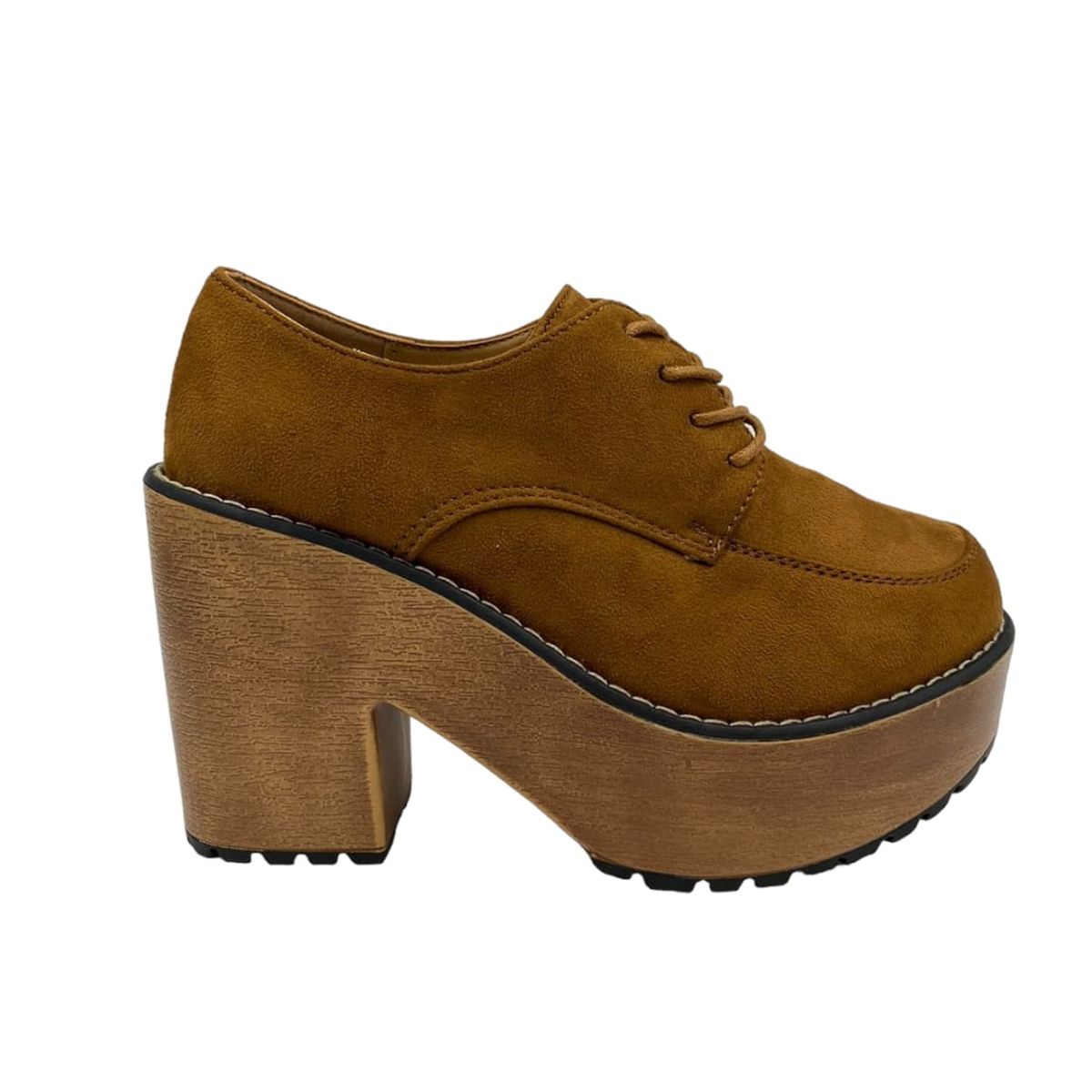 HERIEL - Zapato Café Gamuza Plataforma