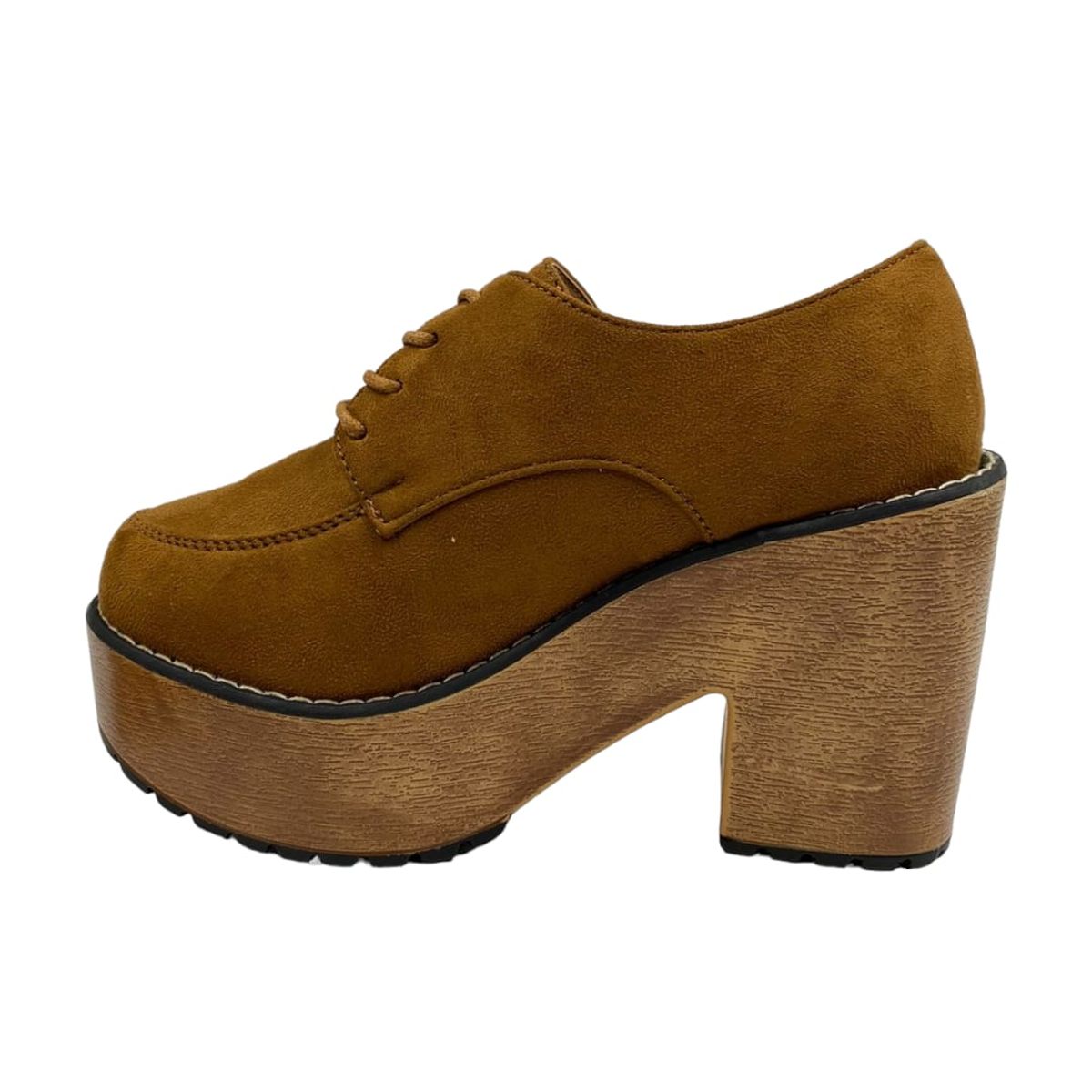 HERIEL - Zapato Café Gamuza Plataforma