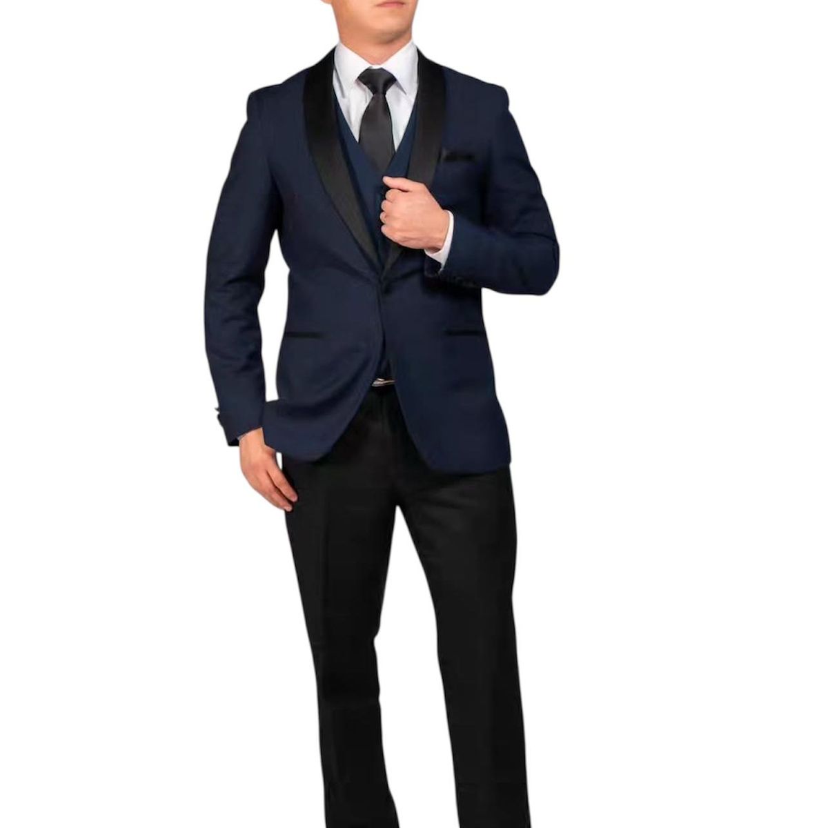 XPRESS RECHARGE - Traje elegante azul marino de 4 piezas