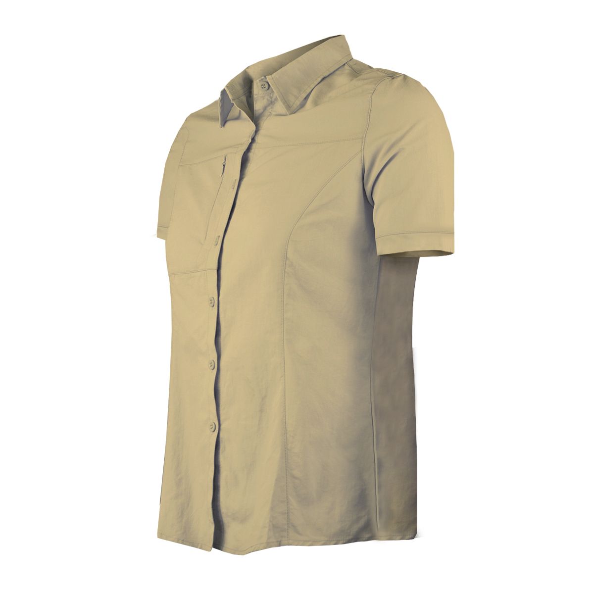 ANDESLAND OUTDOOR APPAREL - Blusa Trekking Ripstop Manga Corta UPF50 Fénec Beige Mujer