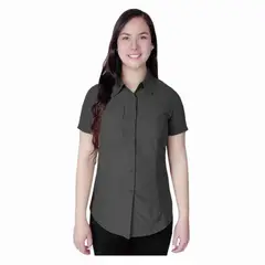 ANDESLAND OUTDOOR APPAREL - Blusa Trekking Ripstop Manga Corta UPF50 Fénec Gris Mujer