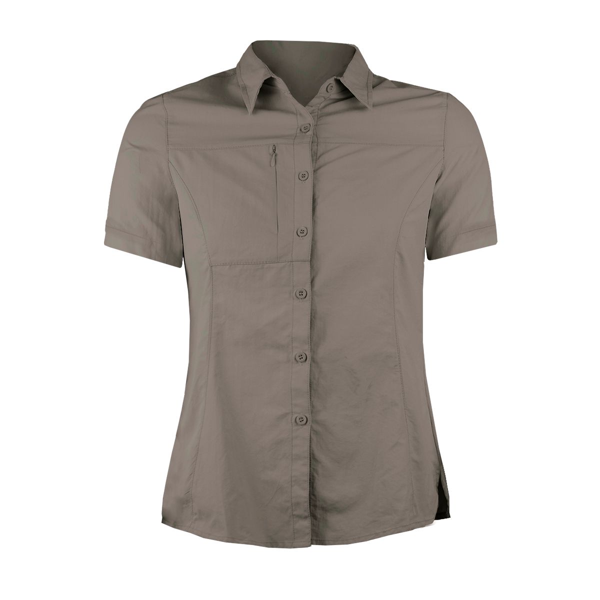 ANDESLAND OUTDOOR APPAREL - Blusa Trekking Ripstop Manga Corta UPF50 Fénec Khaki Mujer