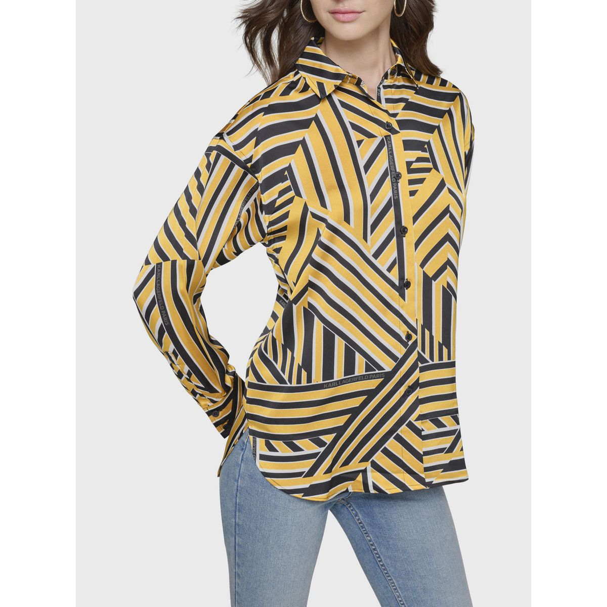 KARL LAGERFELD - Blusa con print geométrico