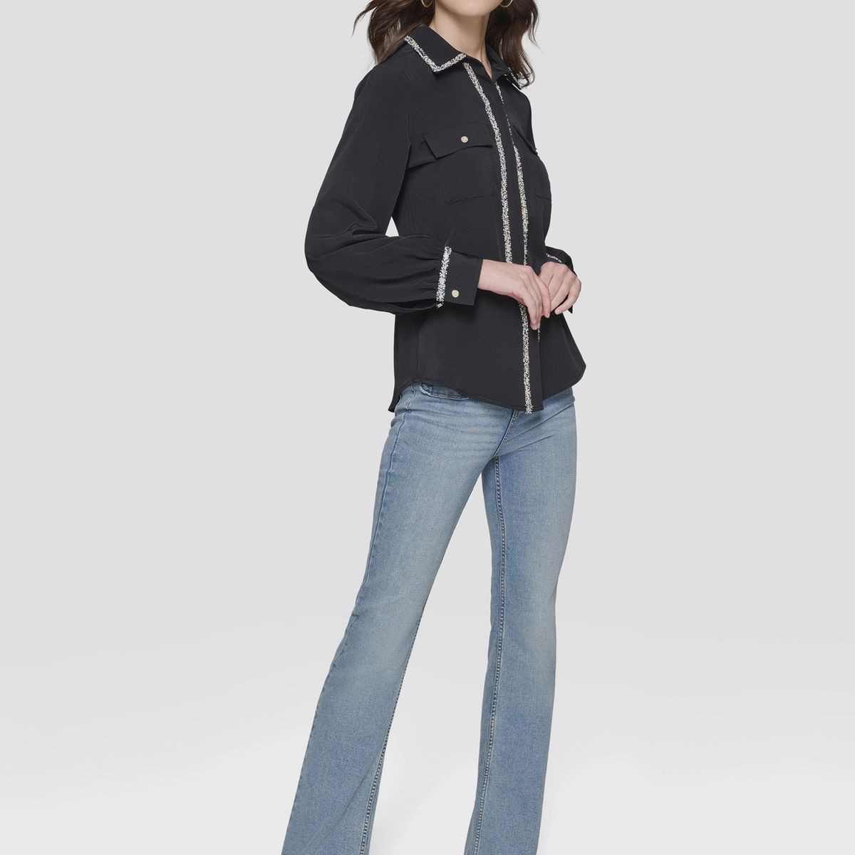 KARL LAGERFELD - Blusa con detalles de flecos