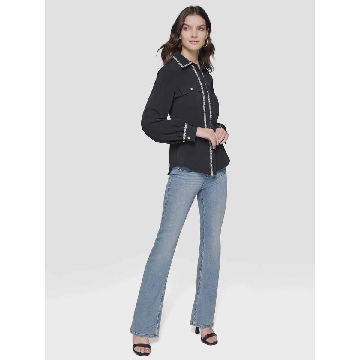 KARL LAGERFELD - Blusa con detalles de flecos