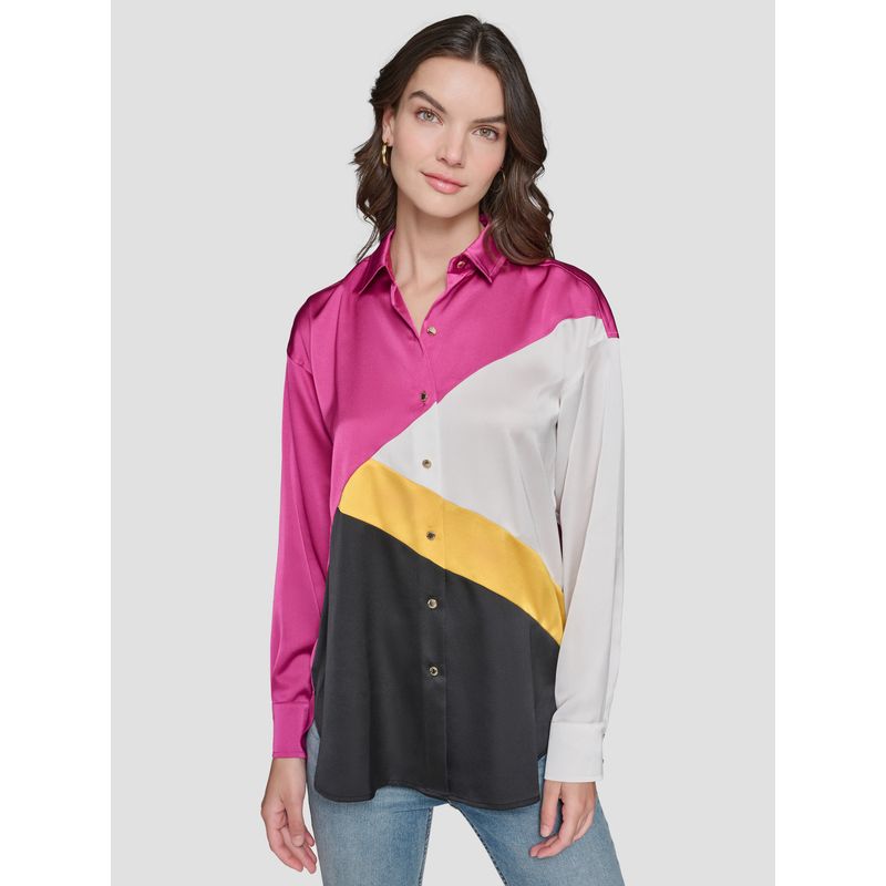 KARL LAGERFELD - Camisa con bloques de colores