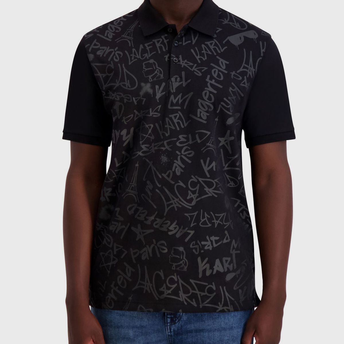 KARL LAGERFELD - Polo Interlock con logotipo tonal