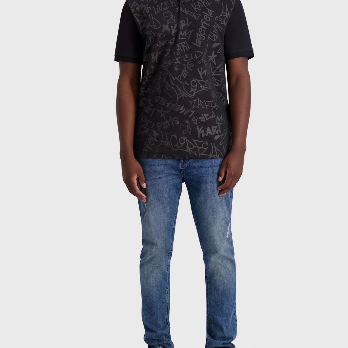 KARL LAGERFELD - Polo Interlock con logotipo tonal