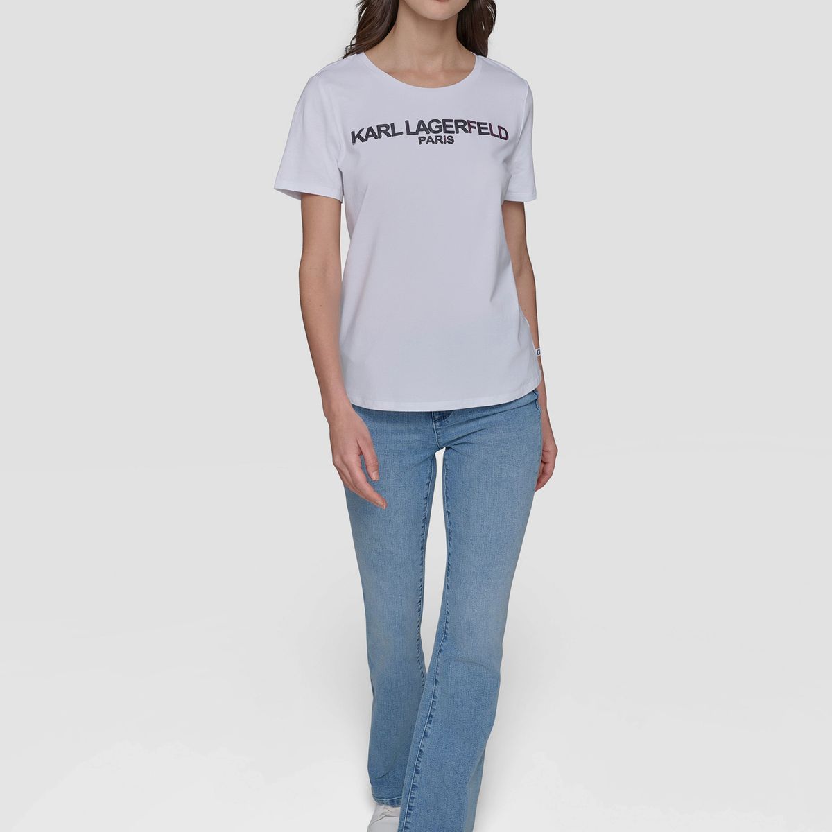 KARL LAGERFELD - Polera con logo irridescent