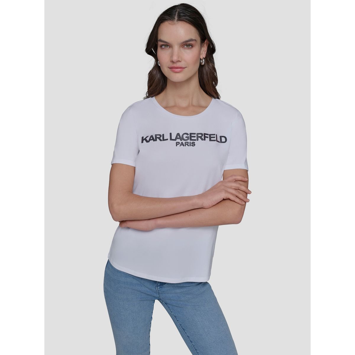 KARL LAGERFELD - Polera con logo irridescent