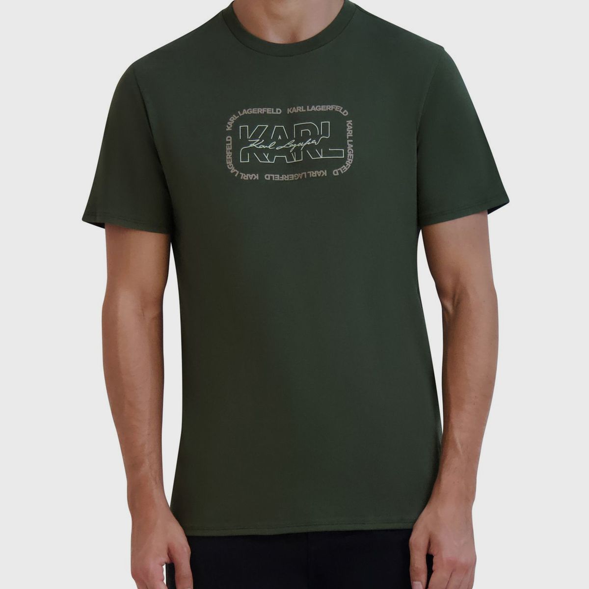 KARL LAGERFELD - Polera con logo cuadrado delineado