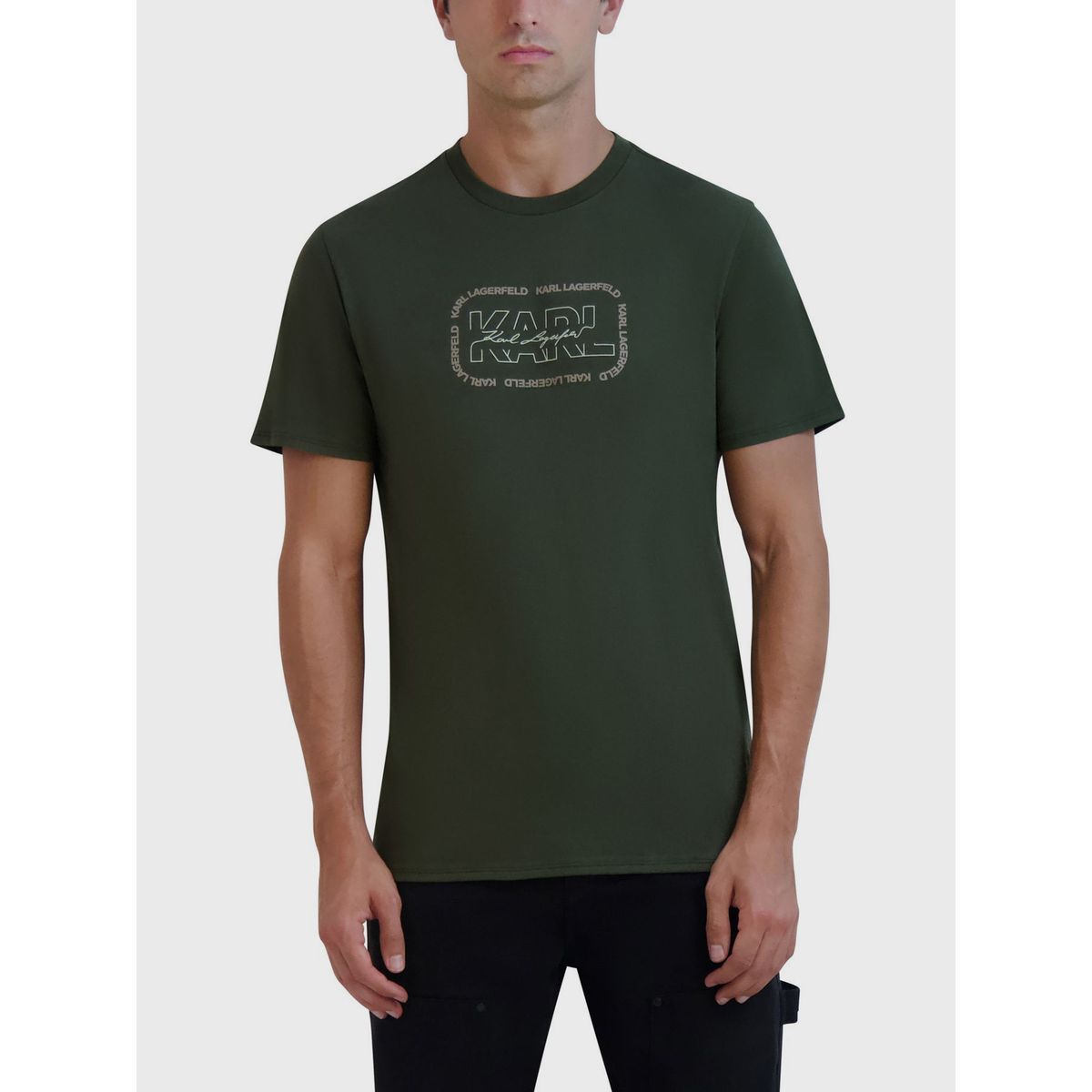 KARL LAGERFELD - Polera con logo cuadrado delineado