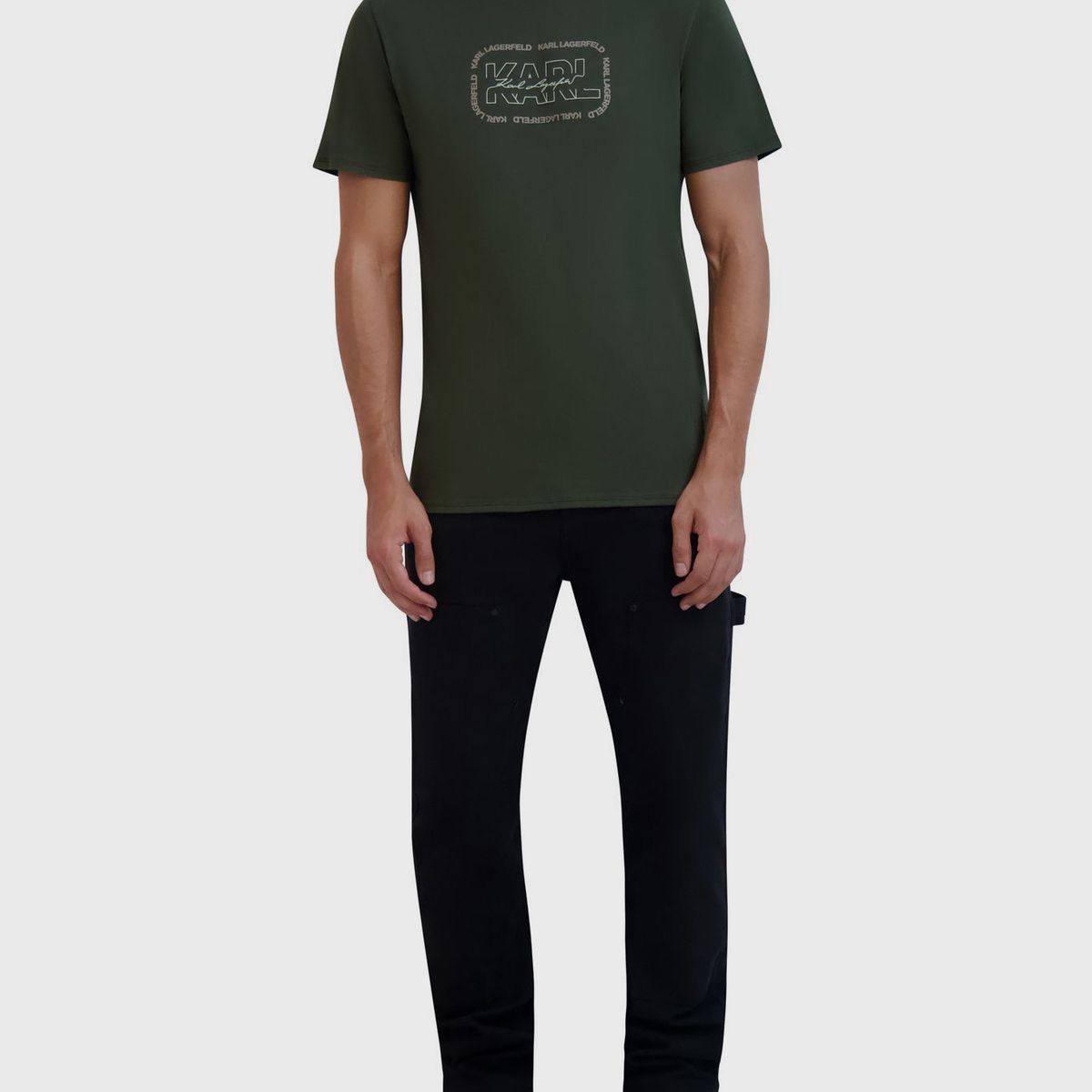KARL LAGERFELD - Polera con logo cuadrado delineado