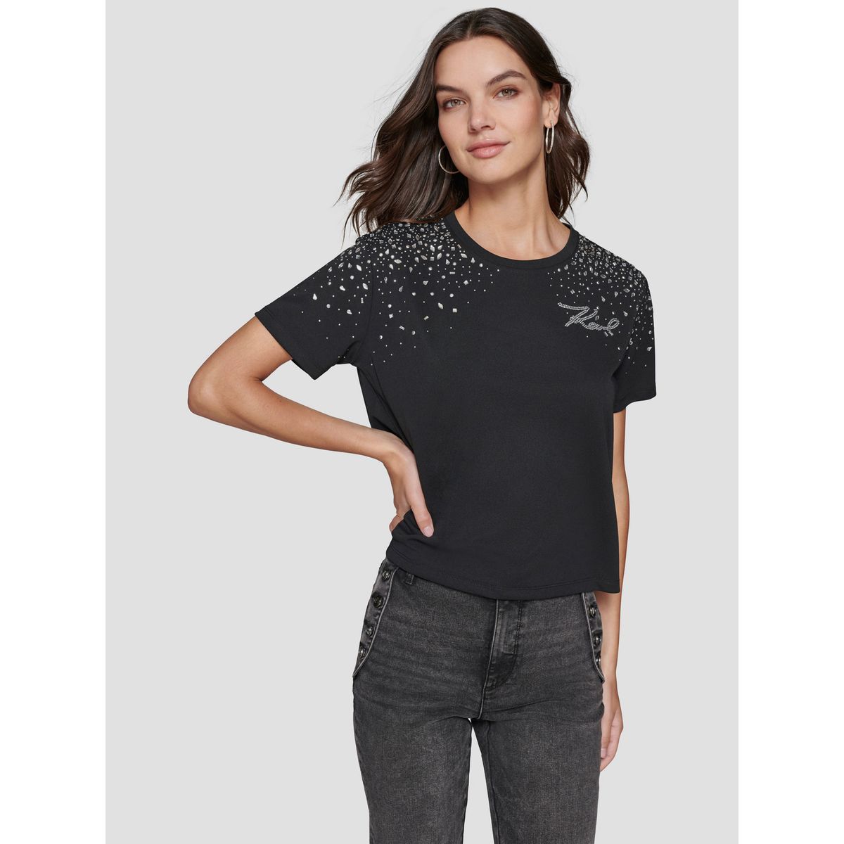 KARL LAGERFELD - Polera con pedrería
