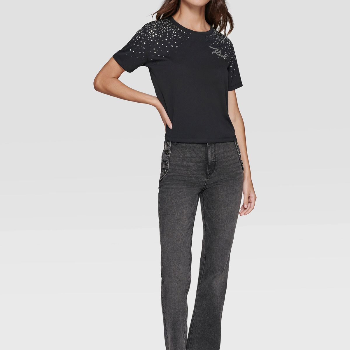 KARL LAGERFELD - Polera con pedrería