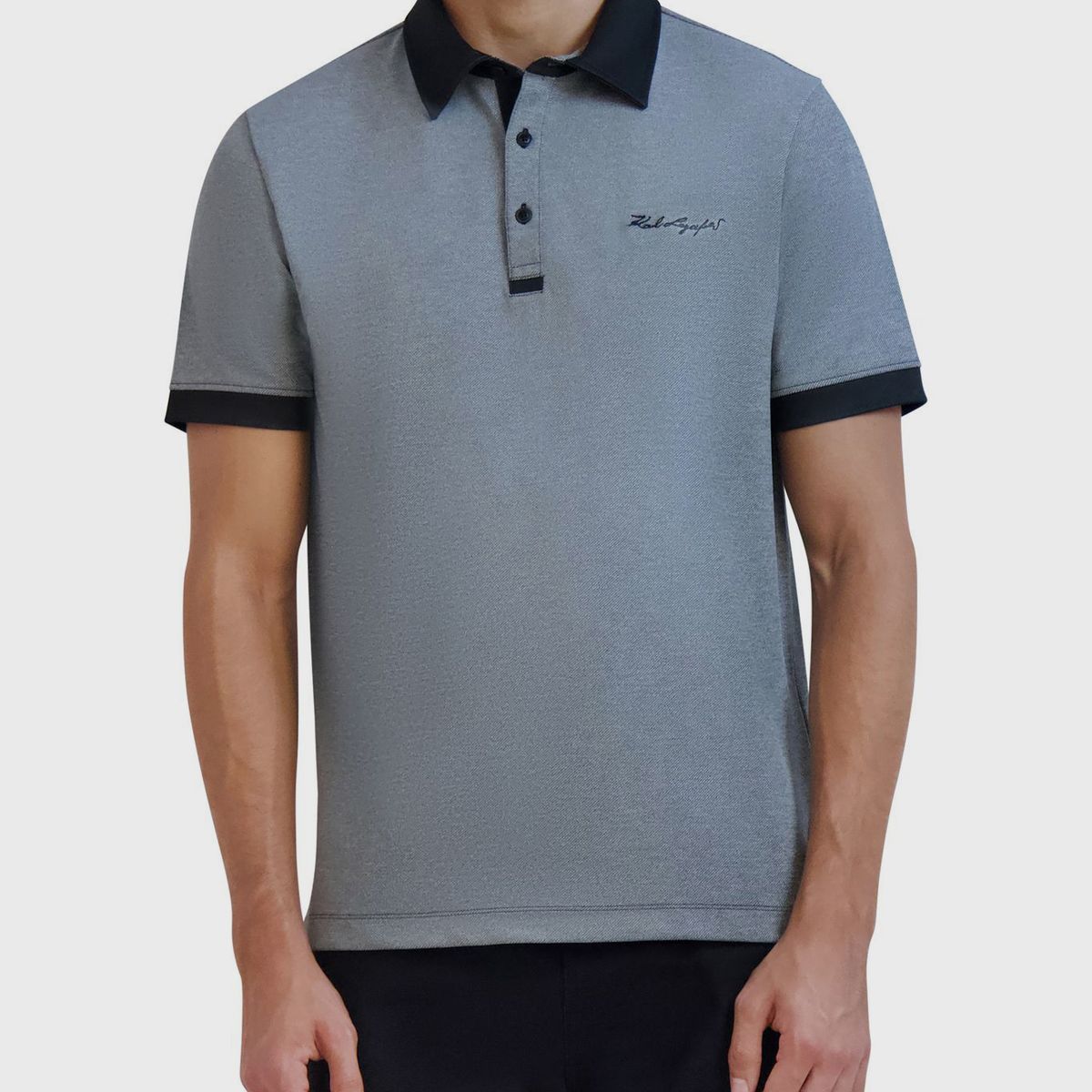 KARL LAGERFELD - Polo con ribetes en contraste