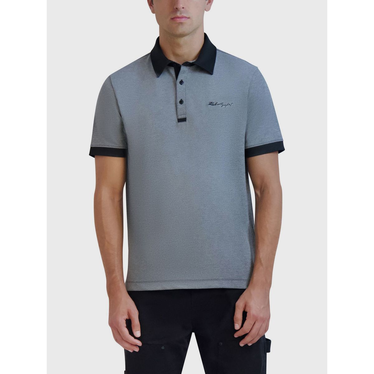 KARL LAGERFELD - Polo con ribetes en contraste