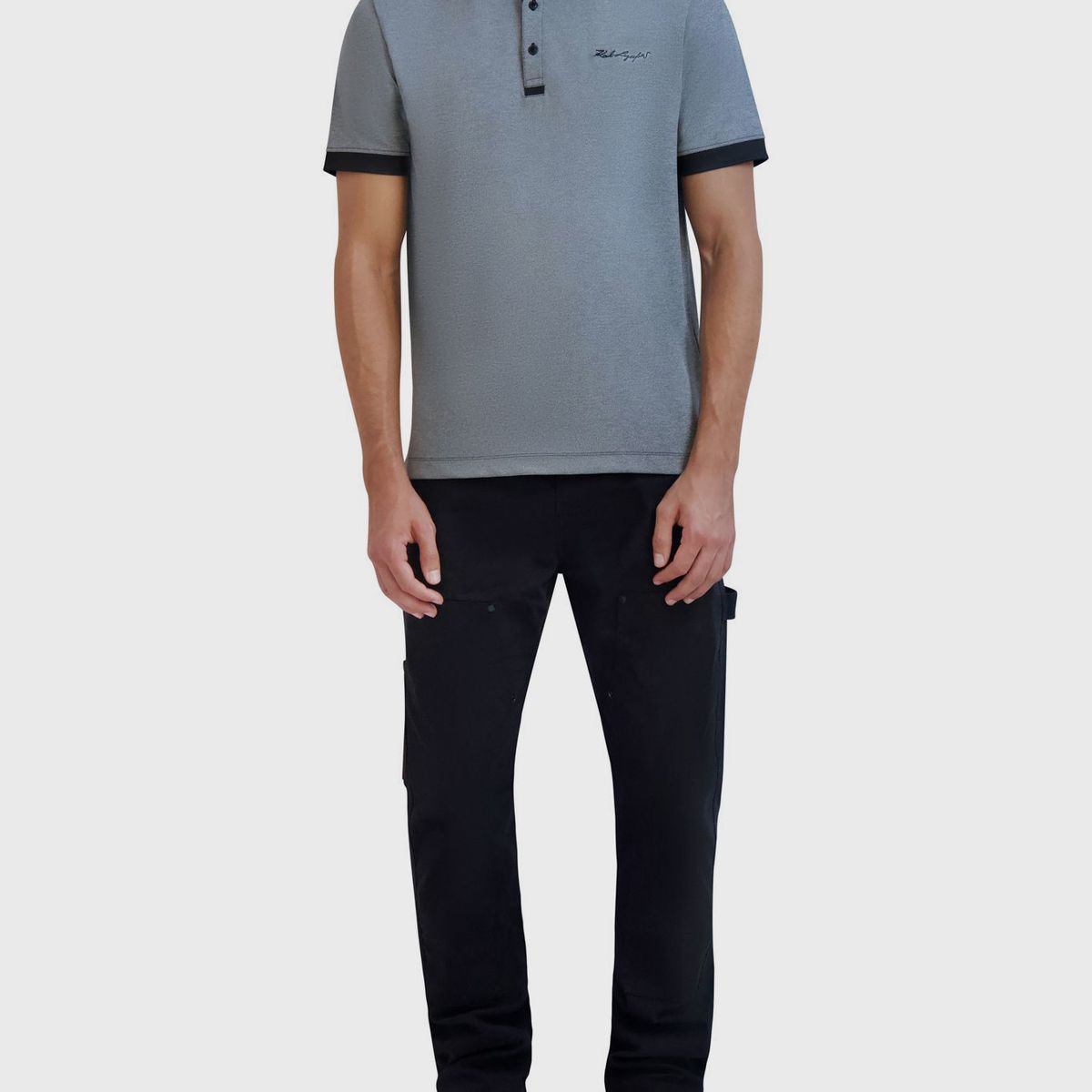 KARL LAGERFELD - Polo con ribetes en contraste