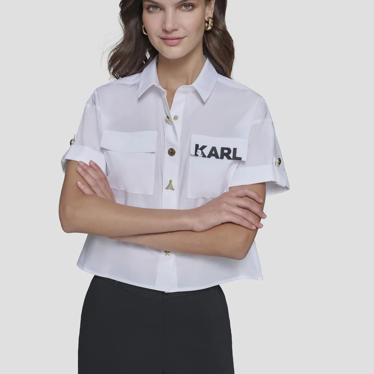 KARL LAGERFELD - Camisa poplin con logotipo