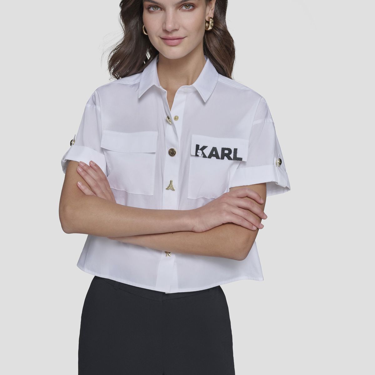 KARL LAGERFELD - Camisa poplin con logotipo