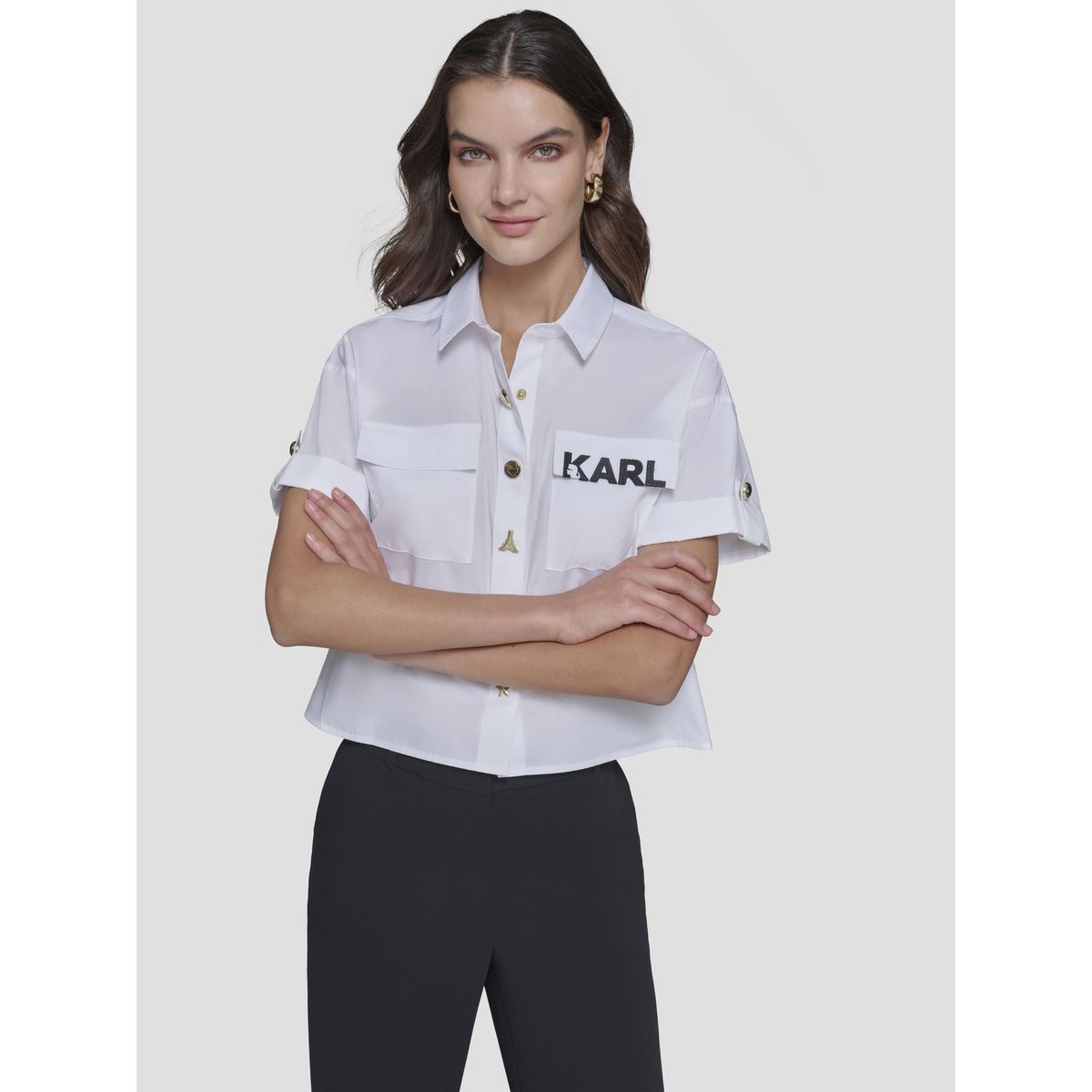 KARL LAGERFELD - Camisa poplin con logotipo