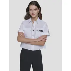 KARL LAGERFELD - Camisa poplin con logotipo