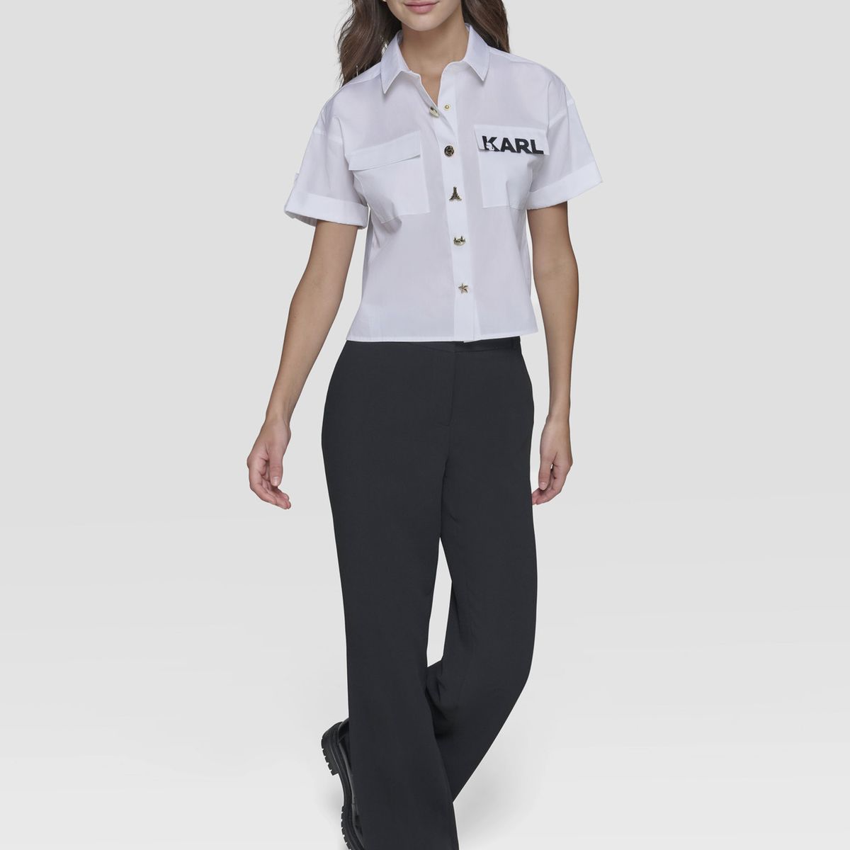 KARL LAGERFELD - Camisa poplin con logotipo
